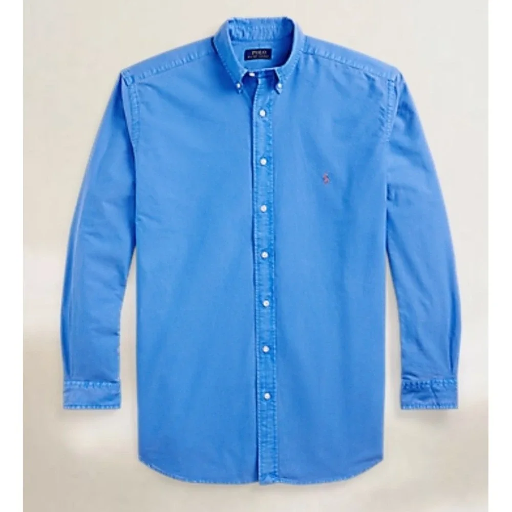 Polo Ralph Lauren Garment Dyed Blue Oxford Button Down Shirt Men's Size 4XLT NWT